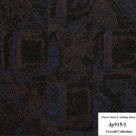 [Liên hệ] Jp915/1 Vercelli CVM - Vải Suit 95% Wool - Tím hoa văn Đỏ